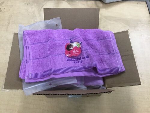 Lot of (5) Purple Embroidered Hand Towels - Lot 171
