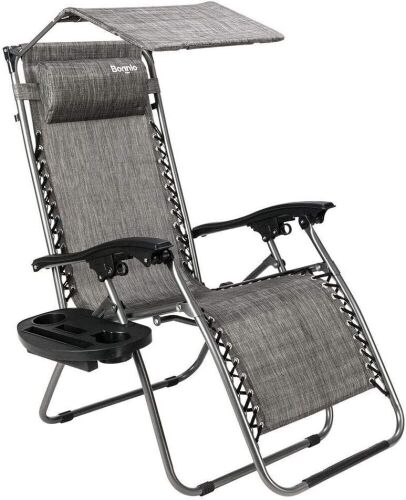 Bonnlo Zero Gravity Chair with Canopy Shade, Cup Holder and Headrest - Lot 234