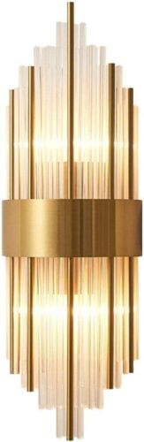 BOKT Modern Wall Mount Crystal Wall Sconce Lighting with Brass Base  - Lot 363