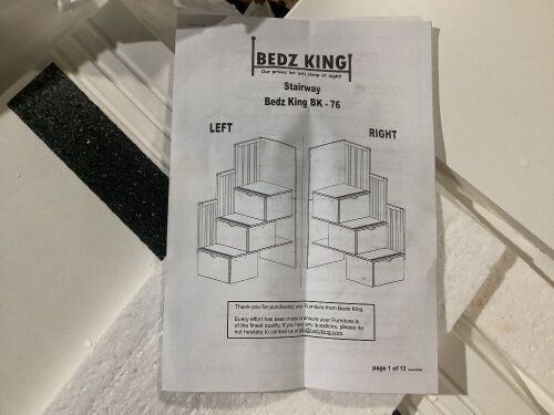 Bedz King Bunkbed Stairway, Right or Left Side  - Lot 369