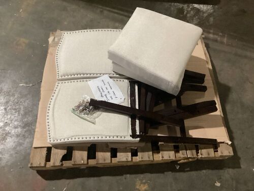Set of 2 Upholstered Dining Chairs - Leg Damaged - Lot 398