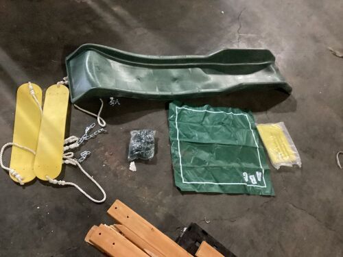 Appleton Wooden Swing Play Set Pieces - Incomplete, Damage to Some Pieces, See Pics - Lot 428