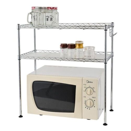 2-Shelf Over Microwave Shelf with 4 Side Hooks  - Lot 474