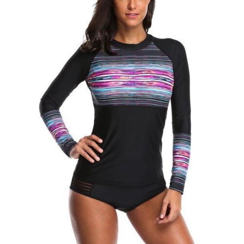 Charmo Women UV Protection Long Raglan Sleeve Rash Guard UPF50+ Swim Shirt, Small  - Lot 864