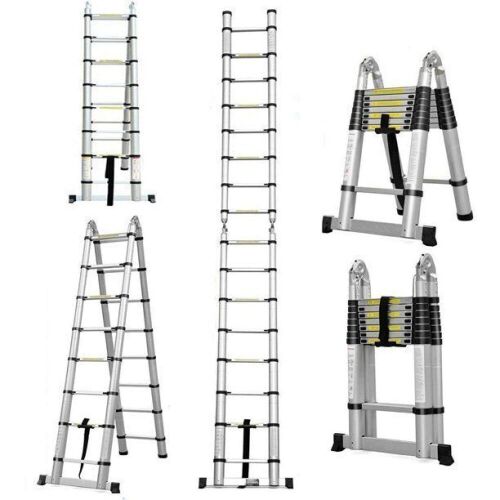 16.5FT Aluminum Telescoping Extension Ladder 330lbs Max Capacity  - Lot 155