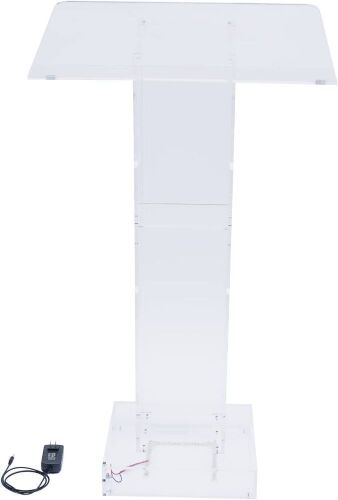 43" Acrylic Lectern Podium Stand w/LED Light - Lot 82