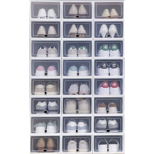 Clear Plastic Stackable Shoe Boxes, 24 Ct - Lot 80
