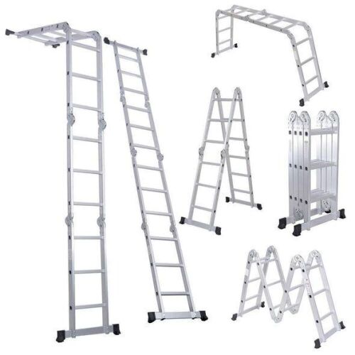 LUISLADDERS 7 in 1 Heavy Duty Aluminum Folding Telescoping Ladder  - Lot 479