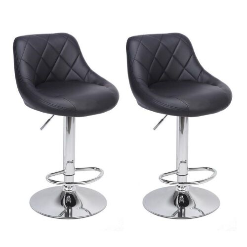 Set of 2 Height Adjustable Swivel Bar Stools  - Lot 926