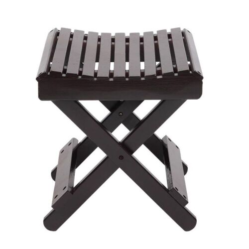Natural Bamboo Folding Shower Stool 15" Brown  - Lot 472