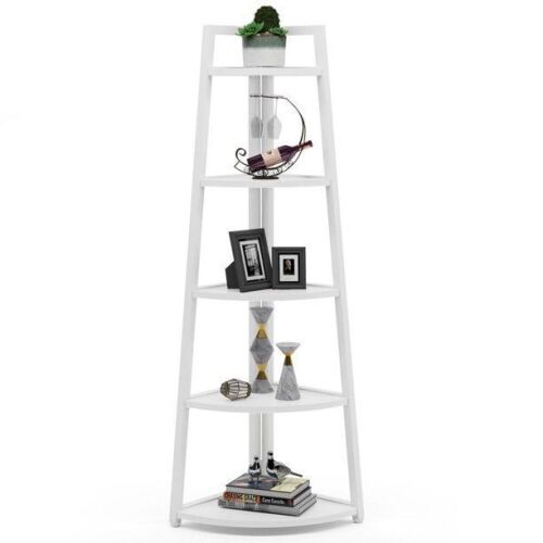 TribeSigns 70" 5 Tier Rustic Corner Bookshelf  - Lot 760