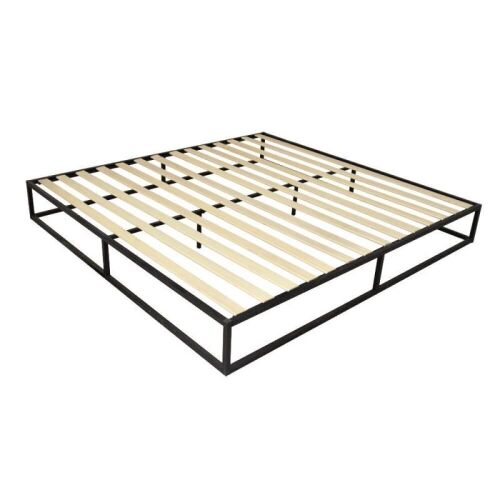 Sturdy Bed Frame Mattress Foundation Platform Bed with Wood Slat Support, King  - Lot 460