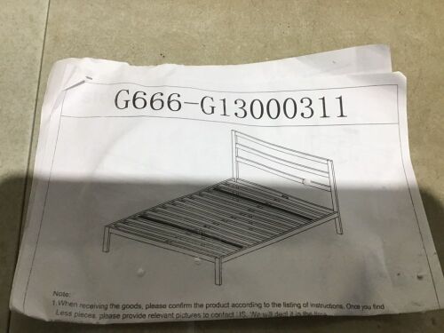 10" Full Size Metal Platform Bed Frame, Full - Unknown if Complete - Lot 315