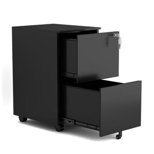 2 Drawer Mobile Filing Cabinet with Lock  - Lot 141