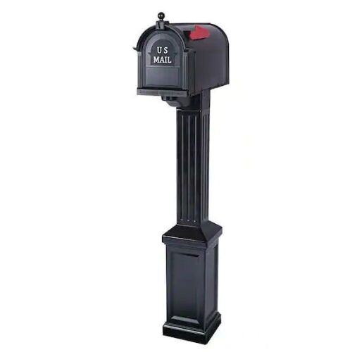 Postal PRO Craftsman Mailbox and Post Kit, Black - Lot 786