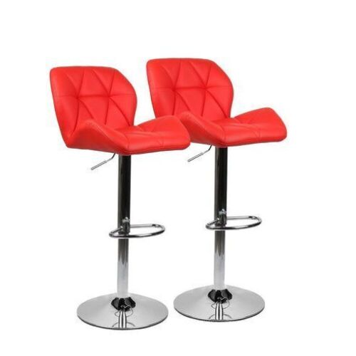 ELECWISH Swivel Bar Stools PU Leather Seat with Chrome Base, Set of 2  - Lot 277