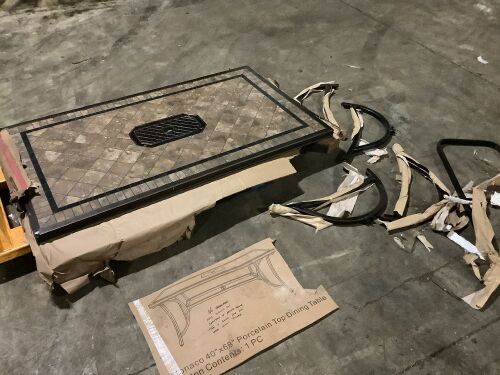 Monaco 40" x 68" Porcelain Top Dining Table - No Hardware, Dents on Corners & Around Frame  - Lot 103