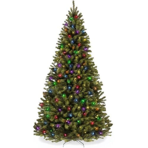 4.5' Pre-Lit Artificial Spruce Christmas Tree w/ Multicolored LED Lights - Lot 200