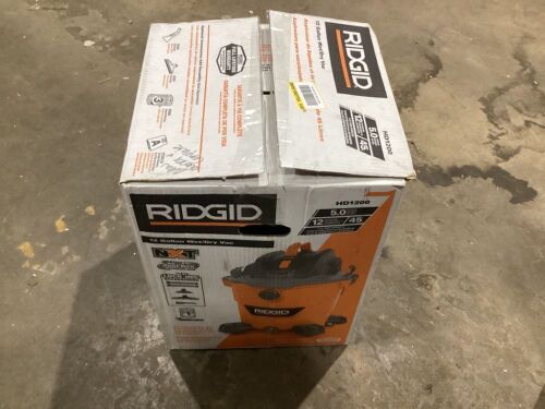 RIGID 12 Gallon 5.0 Peak HP NXT Wet/Dry Shop Vacuum with Filter, Locking Hose and Accessories - Lot 154