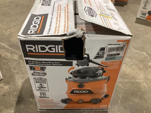 16 Gallon 6.5 Peak HP NXT Wet/Dry Shop Vacuum with Detachable Blower, Filter, Locking Hose and Accessories - Lot 791