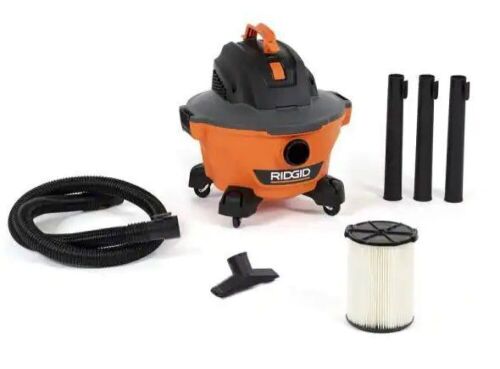 RIGID 6 Gallon 3.5 Peak HP NXT Wet/Dry Shop Vacuum with Filter, Locking Hose and Accessories - Lot 406