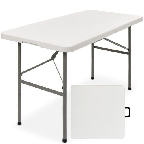 4ft Portable Folding Plastic Dining Table w/ Handle, Lock - Lot 1189