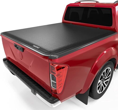 oEdRo Soft Tri-Fold Truck Bed Tonneau Cover for 2005-2023 Nissan Frontier 5' Bed  - Lot 591
