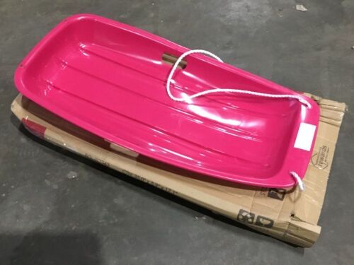Kids Outdoor Plastic Toboggan Snow Sled Board w/ Pull Rope, Handles - 35in - Lot 1181