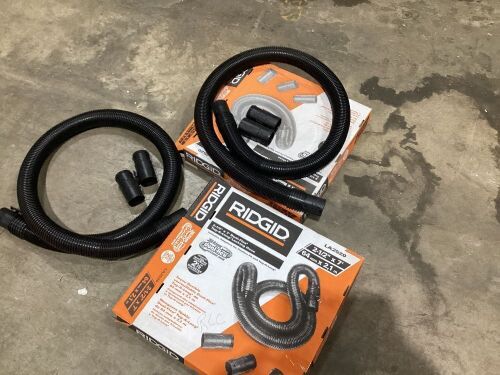 Lot of (2) RIGID 2-1/2 in. x 7 ft. Dual-Flex Tug-A-Long Locking Vacuum Hose for RIDGID Wet/Dry Shop Vacuums - Lot 1052