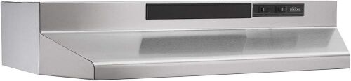 Broan-NuTone 24-inch Under-Cabinet 4-Way Convertible Range Hood with 2-Speed Exhaust Fan and Light, 230 Max Blower CFM, Stainless Steel  - Lot 733