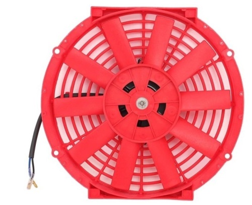 ECCPP 2" x 10" Red Radiator Cooling Fan Replacement, Universal Fit, Missing 1 Spring - Lot 135