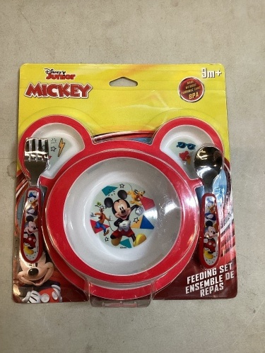 Lot of Disney Feeding Set, 2 Bottles, Pajamas 24 mo, Tee/Short Set 0-3 mo, Creeper/Pants Set 6 mo, 4 Pc Diaper Bag Set - Lot 213