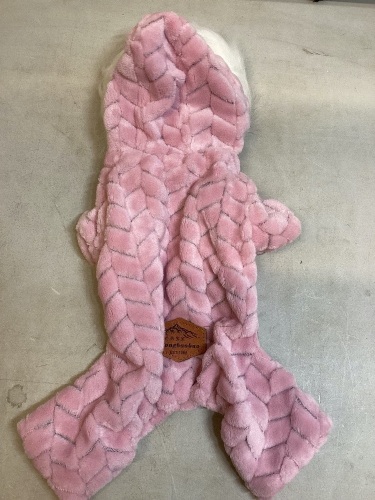 Plush Pink Dog Snowsuit, Small - Lot 222