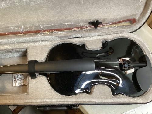 Black Violin w/ Case, Bow, Rosin - Lot 333