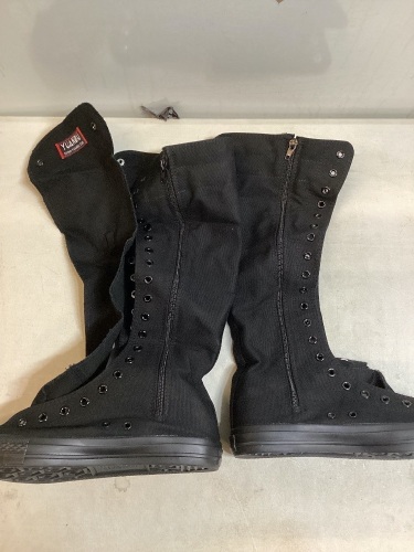Women's Lace Up Knee High Boots, Size 8 1/2 - Lot 324