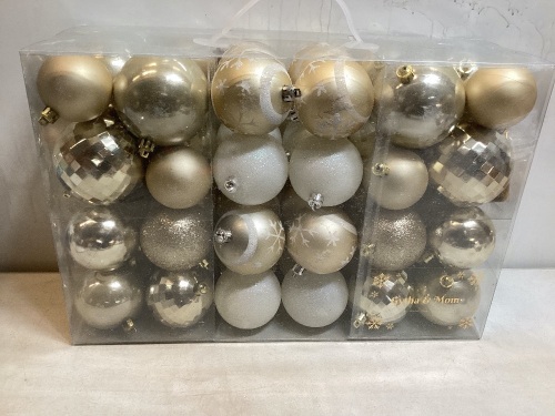 Gytha & Mom 48 Ct. Christmas Shatterproof Ball Ornaments, Gold - Lot 500