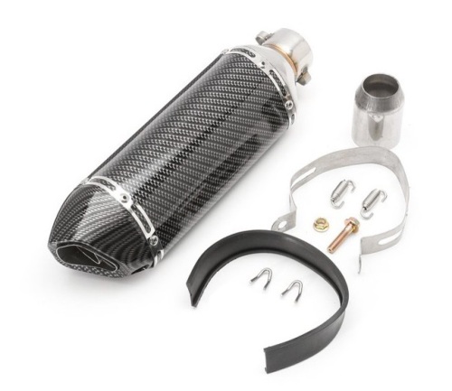 Motorcycle Modified Universal Carbon Pattern Exhaust Pipe Muffler - Lot 531