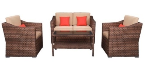 4 Pieces Patio Rattan Furniture Set - Lot 192