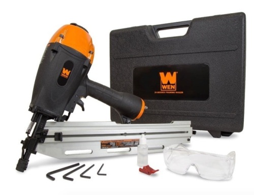 WEN 61793 21-Degree Pneumatic Framing Nailer with Carrying Case, Used - Lot 202