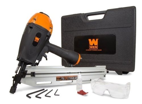 WEN 61793 21-Degree Pneumatic Framing Nailer with Carrying Case  - Lot 570