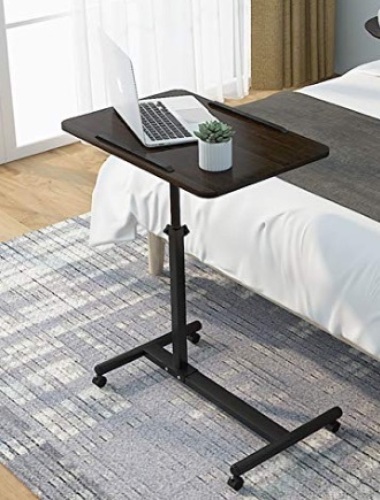 QIHANG-US Tilting Laptop Stand with Wheels, Black Walnut - Lot 611