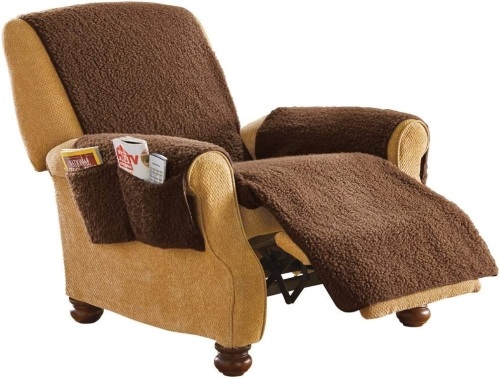 Fleece Recliner Protector Cover with Pockets - Lot 112