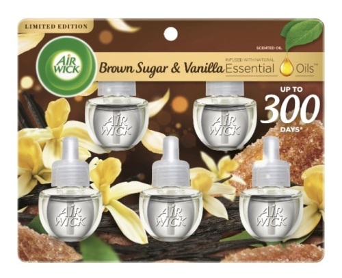 Air Wick Plug in Scented Oil Refills, 5 ct, Brown Sugar and Vanilla - Lot 151