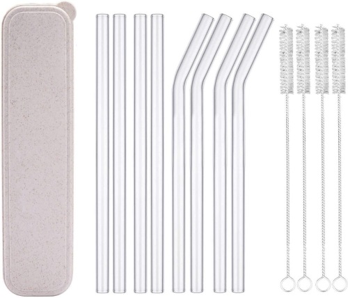 Set of 8 Reusable Glass Drinking Straws - Lot 160