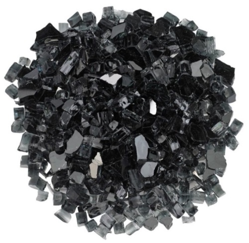 SkyFlame Fireglass 1/2" Black Reflective, 10 lbs - Lot 225
