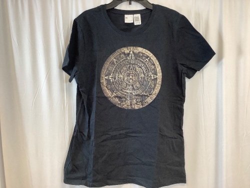 Aztec Mayan Calendar Shirt, Womens M - Lot 266