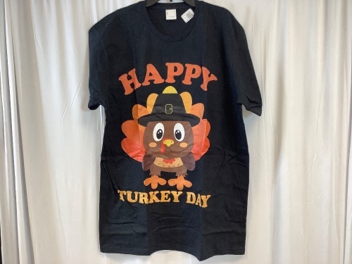 Happy Turkey Day Shirt, Mens L - Lot 340