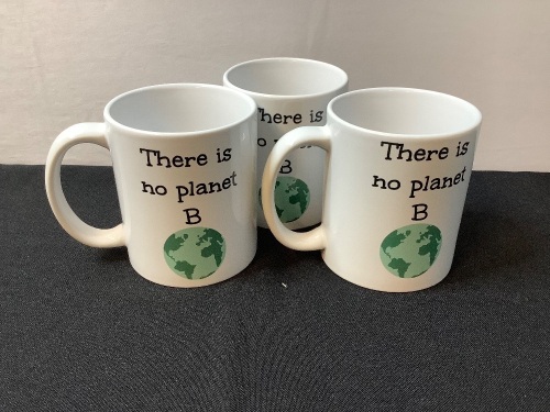 Lot of (3) Ceramic Mugs, There is no planet B - Lot 563