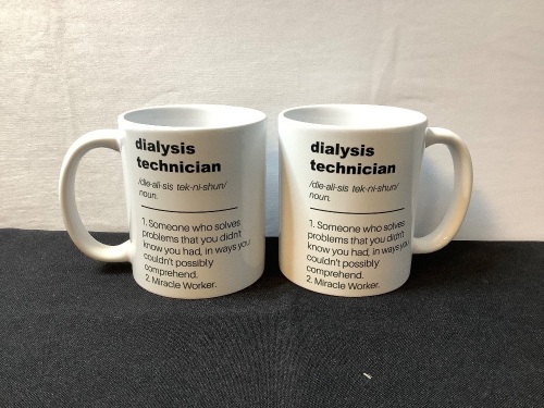 Lot of (2) Dialysis Technician Ceramic Mugs - Lot 522
