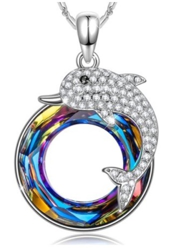 Dolphin Fairy Volcano Pendant Necklace, Crystals from Swarovski - Lot 8